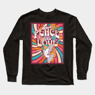Peace and Love - Hippie Long Sleeve T-Shirt